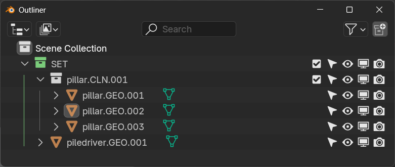 An example of a geometry collection hierarchy.